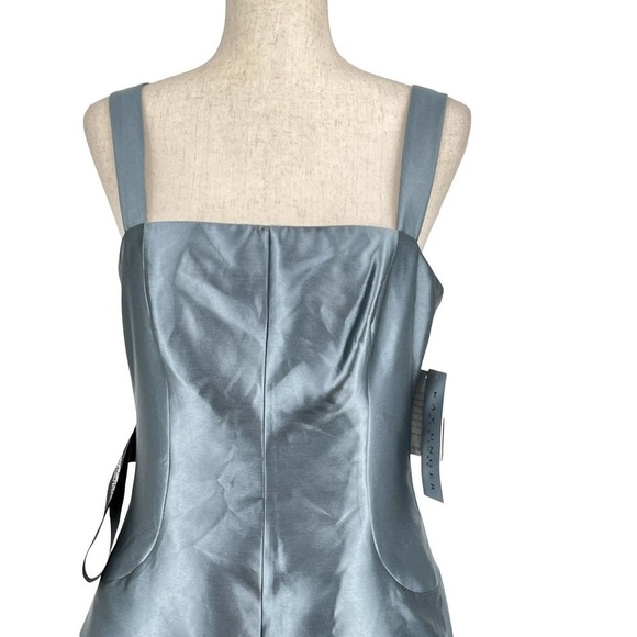 Kay Unger Tatiana Flared Sleeveless Satin Gown Nile Blue- Size 8- NWT- MSRP $348 - Picture 5 of 16